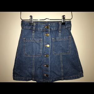 High-Waisted Denim Skirt